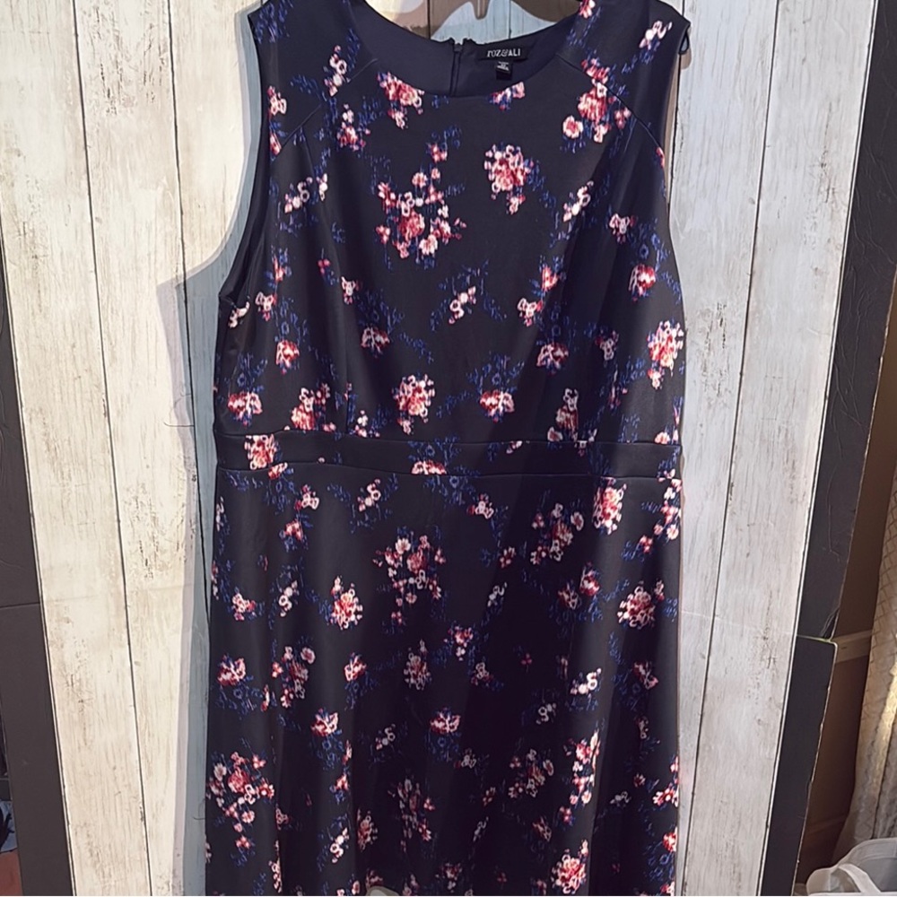 Roz & Ali Navy Blue A-Line Sleeveless Mini Dress